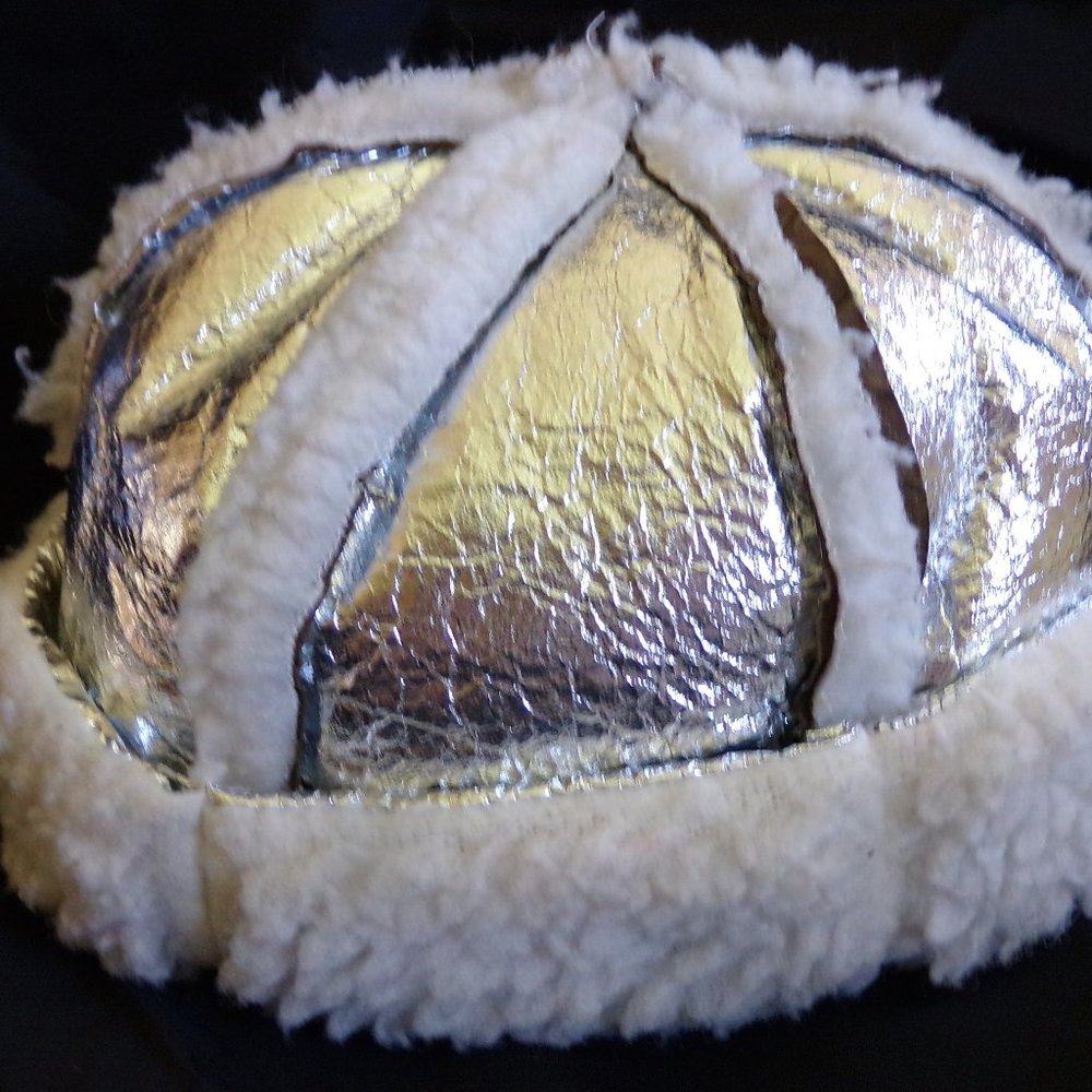 Silver Metallic & Sherpa Hat